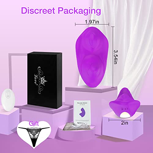 App Remote Control Vibrator For Panties, Wearable Panty Vibrator With Rolling Balls, 3 Slip & 9 Vibrations Butterfly Vibrator, Dual Motor Clitoral Stimulator Adult Toys For Women Couples Play, Purple #TOP5