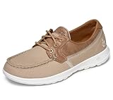 Skechers womens Go Walk Lite - 15430 Boat Shoe, Natural, 7.5 US