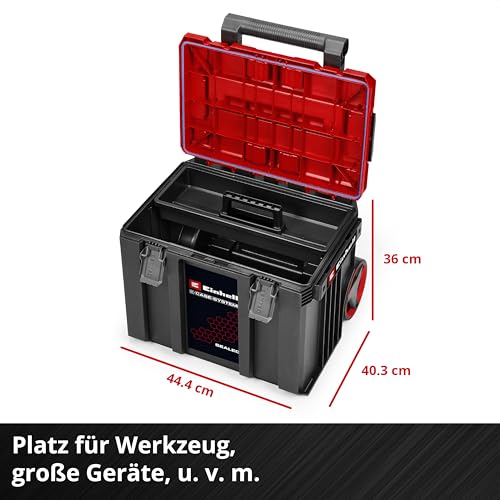 Original Einhell E-Case Rolling Workshop SEALED (Rollende Werkstatt aus 3 Koffern, max. 120 kg, staubdicht + strahlwassergeschützt, 44 x 40 x 70 cm, inkl. Seitenschienen)