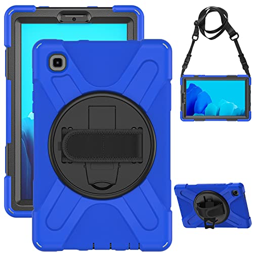 Coque Samsung Galaxy Tab A7 Lite évite les bris d'écran grâce à sa béquille bleu