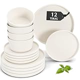 𝐌𝐈𝐀𝐌𝐈𝐎 𝐆𝐄𝐒𝐂𝐇𝐈𝐑𝐑𝐒𝐄𝐓 – Das MIAMIO Luxe Geschirr Set enthält Vorspeisen-Teller (Ø 20 cm), große Speiseteller (Ø 26 cm) und Bowls/Schüsseln (740 ml). Damit eignet sich dieses Steingut Geschirr Set perfekt als Kombiservice oder Essgeschirr Set. Das Dinner Set verwandelt jede Mahlzeit in ein stylishes Erlebnis.