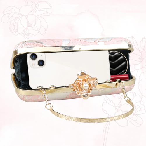 Women's Floral Evening Clutch Bags Small Vintage Clutch Purses for Women Wedding Party Prom with Chain - Image 4