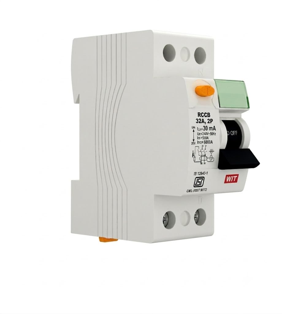 WIT Double Pole RCCB 32A/100mA Circuit Breaker WIT-6181 | Double Pole, 32A Rated Current, 100mA Sensitivity, Model WIT-6181-image-46