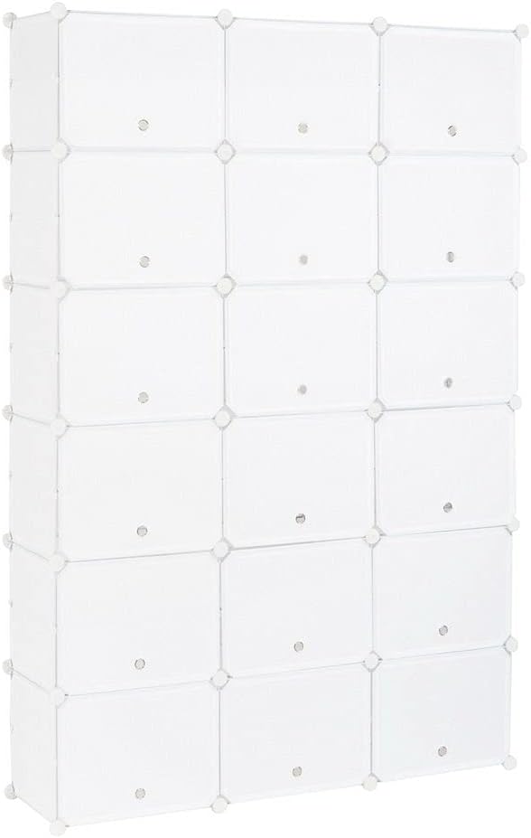 Portable Shoe Rack, 12-Tier Portable 72 Pair Shoe Rack Organizer 36 Grids Tower Shelf Storage Cabinet Stand Expandable for Heels, Boots, Slippers, White
