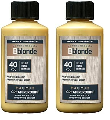 Bblonde Cream Peroxide, 40 Volume, 12% Peroxide, Lifts 8-9 Levels, 75ml (Pack of 2)