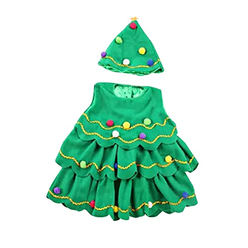 Vsenkes Conjunto de Fantasia Natalina com Chapéu para Decoração de Árvore - Altura 110cm; Traje de N