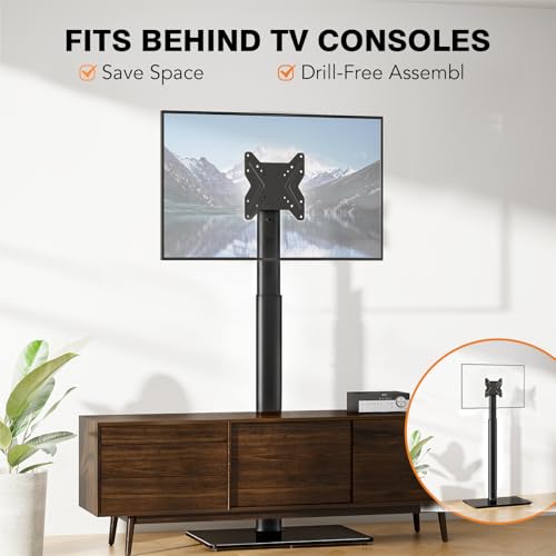 Universal TV Stand Monitor with Mount 100 Degree Swivel Height Adjustable and Tilt Function for 19 to 43 inch LCD, LED OLED TVs,Space Saving Standing Bedroom Living Room Corner,Black by Hemudu - Used condition - Image 2