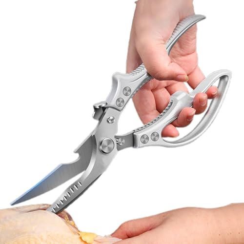 Ciseaux de cuisine multifonctions avec ressort et loquet de sécurité - 2