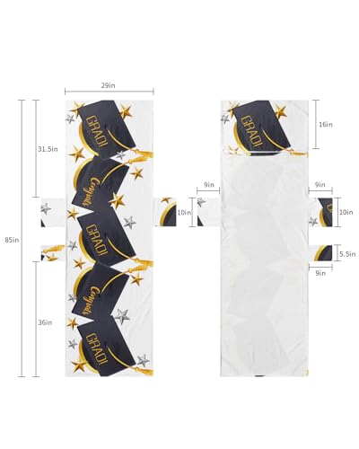 Graduation Beach Lounge Chair Towel Cover, Soft Chaise Lounge Towel with Side Pockets Patio Pool Chairs Cover for Beach/Pool Sunbathing 29x85 Yellow White Star