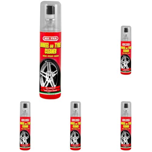 Ma-Fra Pulitore Cerchi e Gomme, Detergente 2in1 Ideale per Sgrassare, Pulire e Rinnovare Sia i Cerchi in Lega Che Pneumatici Auto in Poche e Semplice Passate, Pratico Formato Spray Portatile da 150ml