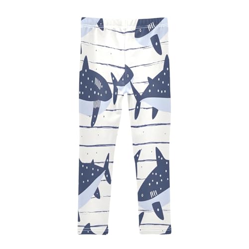 Toddler Girls Leggings Printed Yoga Pants Leggings Cartoon Shark on Strips for Kids2