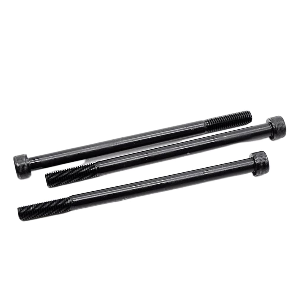 (1 set) Set di combinazione di dadi esagonali in acciaio al carbonio nero, per bulloni viti montaggio fissaggio albero meccanico, M20x220mm.