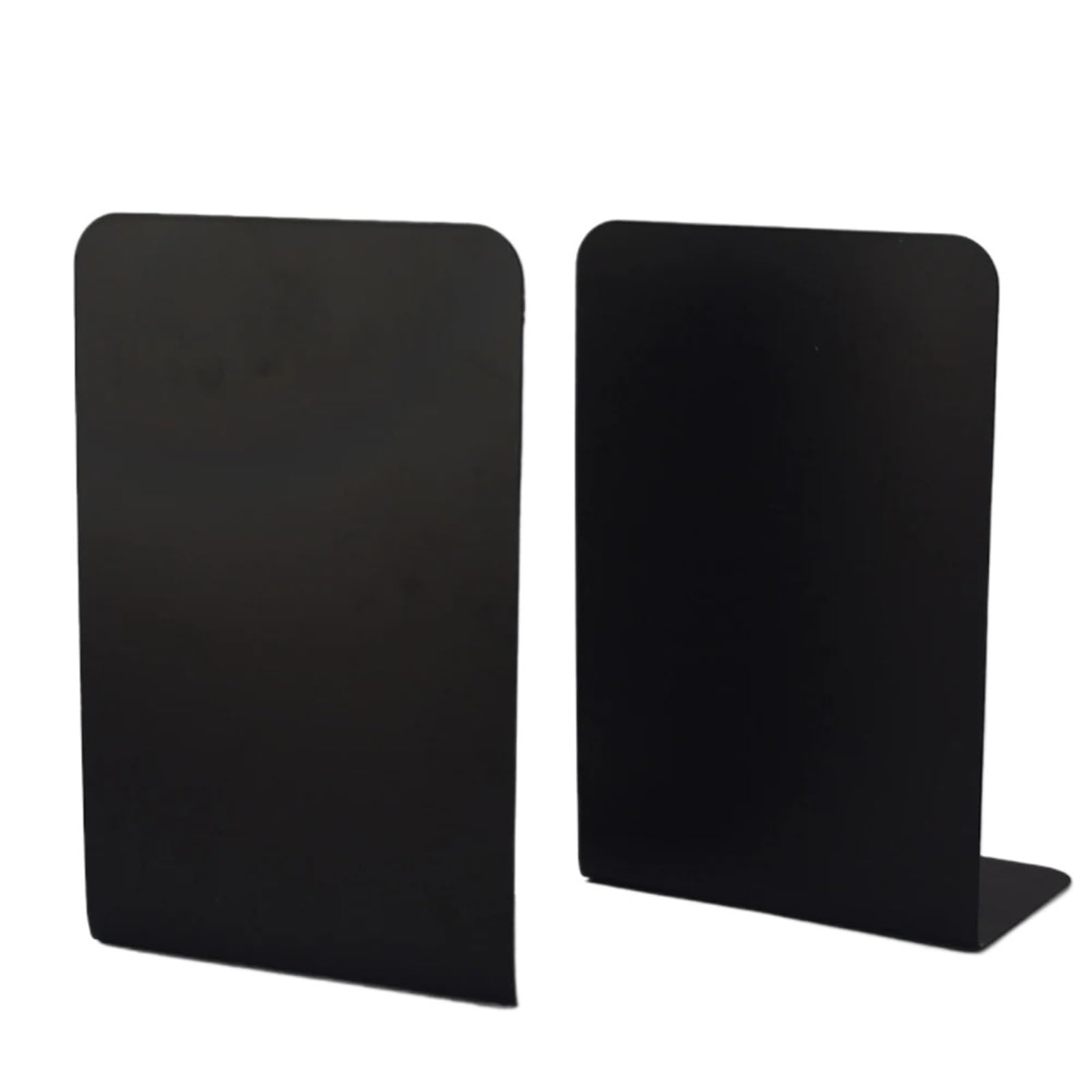 Bookends 2Pcs Simple Metal Book Stand Desktop Non-slip Bookend Organizer Bookends Large Thickened Books Storage Rack(Black)