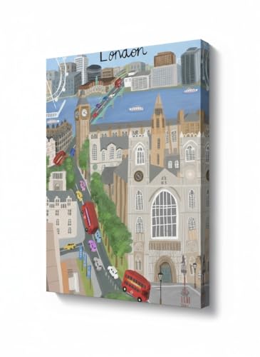 Impression sur toile Big Ben Londres Carla Daly - Tableau multicolore 20x30 cm pour décoration