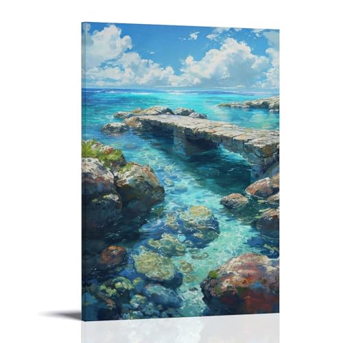 �G�� ����Ɣ����_�̉��A���C�ɉ˂��鋴 �A�[�g�p�l�� �|�X�^�[ ���f�I�ȐF�ʂ̕��i ���̂悤�Ȍ��i �A�j���C���X�g�A�[�g �C���e���A �G�� ���_�� ���i�� ������ ���� �Ǌ|�� �L�����o�X ����G (1)08x12inch(20x30cm)