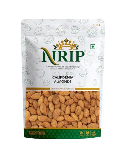 Image of NRIP 100% Pure Premium Californian Almonds /Badam 200g |Healthy Snacks, Dry fruits|High in Fiber|Badam Giri|Rich in Protein|Magnesium|Phosphorus|Dietary Fibre|Nuts & Dry Fruits|Zero Cholesterol