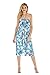 Matchable Family Hawaiian Luau Halter Dress, Simply Blue Leaves, Women, Medium