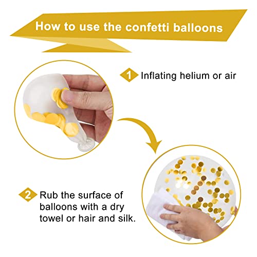 Image of 90Pcs White and Gold Balloons Set, 12 Inch Gold and White Balloons, Gold Confetti Latex Balloons for Birthday Anniversary Wedding