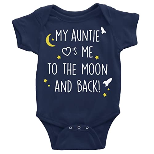 GKrepps My Auntie Loves Me To The Moon and Back Infant Clothes Short Sleeve Romper for Baby