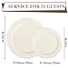 I00000 102 Pcs Ivory Plastic Plates, Disposable Party Plates Include 51 Ivory Dinner Plate 10’’ and 51 Plastic Dessert Plate 7’’ Perfect for Birthday, Party & Wedding