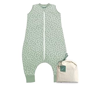 molis&co. Baby-Schlafsack mit Füßen. 2.5 TOG. Größe: 80 cm. Ideal für die Übergangszeit und den Winter. Green Garden. 100% Baumwolle (Oeko-TEX 100).