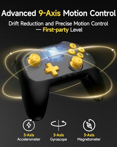 Image of EasySMX S10C Wireless Switch 2 Pro Controller, Hall Effect Joysticks, HD Rumble, Instant Wake-Up, Motion Control, Back Buttons, Turbo, C Button for Switch 2 /Switch /PC /iOS /Android