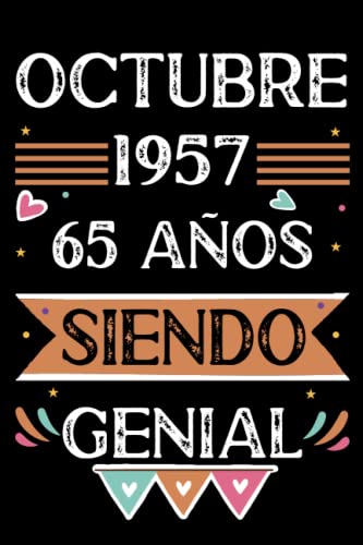 CUADERNO, Octubre 1957,65 Años Siendo Genial: Libro de visitas, cuaderno, 110 páginas de felicitaciones, idea de regalo, regalo Para la esposa, novia, mujer, La madre