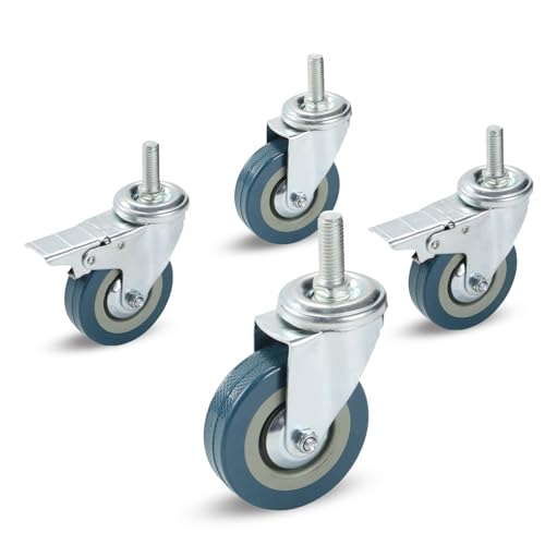 Roulettes pivotantes sans bruit avec double roulement fluide pour chariot et meuble