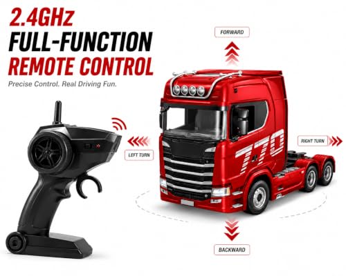 Image of RC Truck 2.4GHz Remote Control Truck with LED Lights, Sound & USB Charging.
