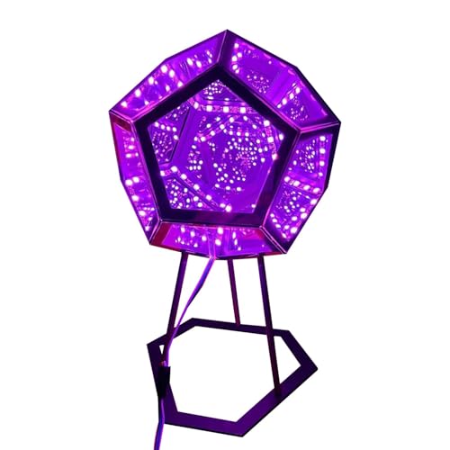Lampe de bureau effet géométrique et éclairage d'ambiance holographique multicolore LED