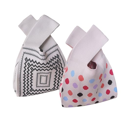 Image of Knot Bag, Mini Knit Tote Bag, Extra Thickened Japanese Knot Bag, Wristlet Handbag - 1 /2 /6 Pack