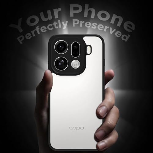 Image of RIGGEAR Shockproof Sleek Hybrid Armor Back Cover Case for Oppo Find X9 Pro 5G (Clear PC + Black TPU Bumper)
