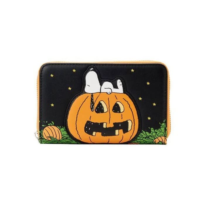 LoungeflyPeanuts Great Pumpkin Snoopy Zip Around Wallet, Orange, 6 W x 4 H, Peanuts Great Pumpkin Snoopy Zip-around Wallet