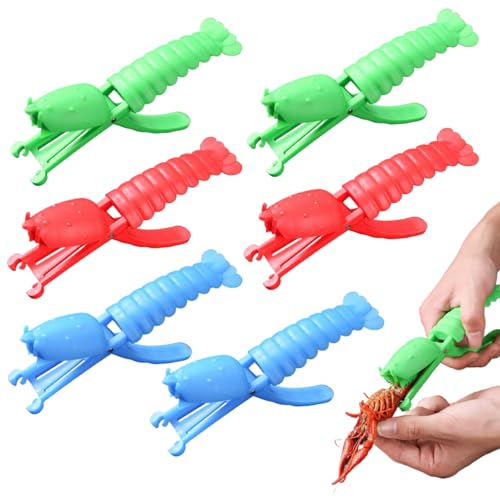 Jorzer Lot de 6 éplucheurs à écrevisses en plastique pratiques avec poignée confortable, outils de cuisine amusants pour adultes, enfants, chefs de crevettes et outil de développement
