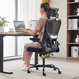 Cadeira Gamer Presidente HIRION Tela Mesh Braços Flip-Up