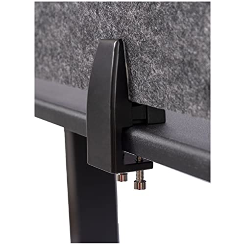 Stand Up Desk Store Refocus Raw Clamp-On Acoustic Desk Divider Mounted Privacy Panel To Reduce Noise And Visual Distractions (Anthracite Gray, 47.25" X 16") #TOP5
