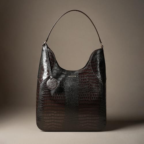 Image of Theater Fudge Shoulder Bag for Women | Structured Faux Leather & Faux Suede Hobo Tote with Magnetic Closure | Spacious Everyday Handbag with Internal Zip Pocket
