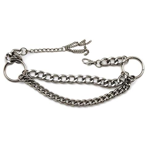 TFJ Women Western Fashion Jewelry Boot Bracelet Metal Chain Silver Big Ring Bling Shoe Charm One Side Cover