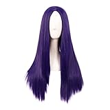 MapofBeauty 28 Inch/70cm Women Special Long Straight Synthetic Wig (Dark Purple)