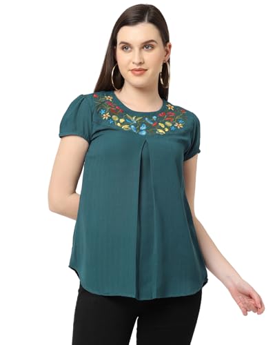 Image of Go.4.it Women's Top with Multi-Color Embroidery