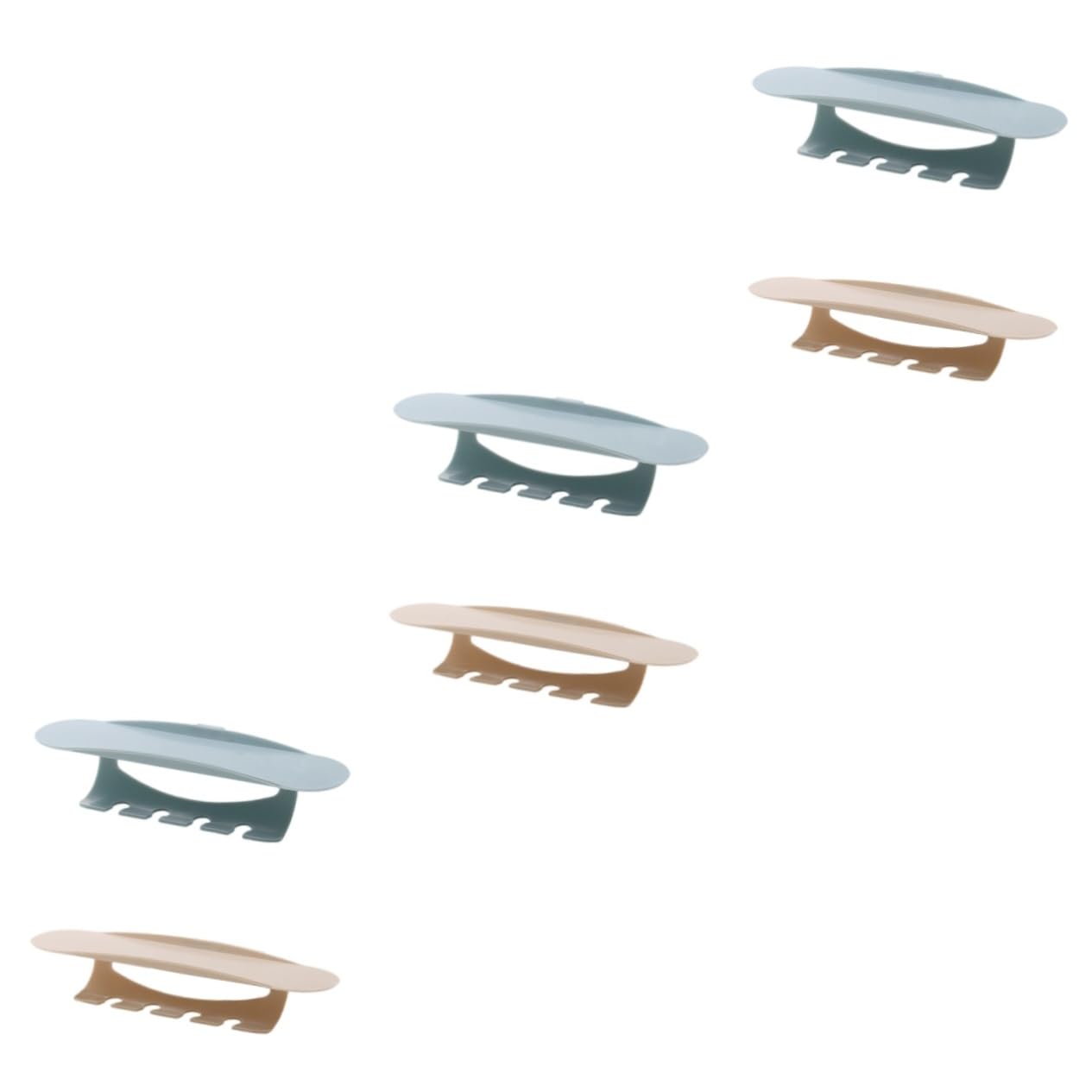 Alipis 6pezzi Portaspazzolino Da Parete Con Supporto Per Dentifricio Design Adesivo Senza Forature Organizzatore Per Bagno Blu e Beige Facile Installazione e Risparmio Di Spazio