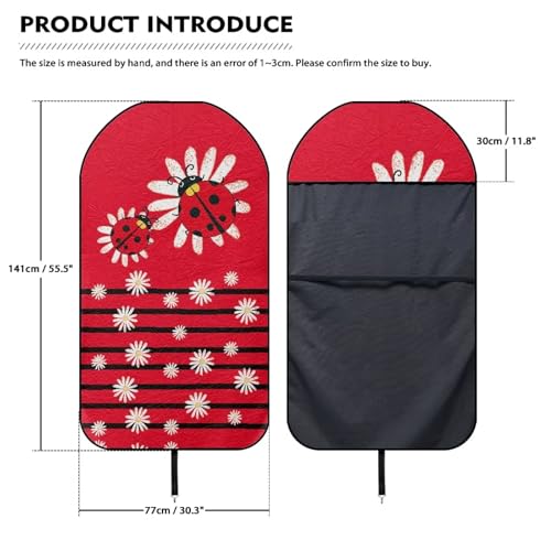 Image of Ladybug Waterproof Sweating Car Seat Cover for Post Gym Workout Universal Front Seat Cover Easy to Install Universal Size Fit for Most Cars SUVs Trucks Vans