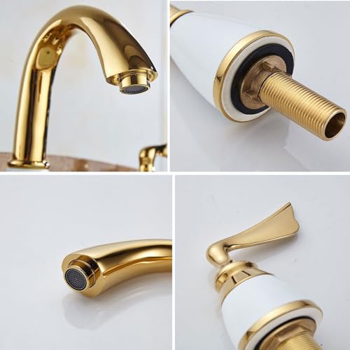 Mélangeur salle de bain 3 trous au design rétro chic double commande