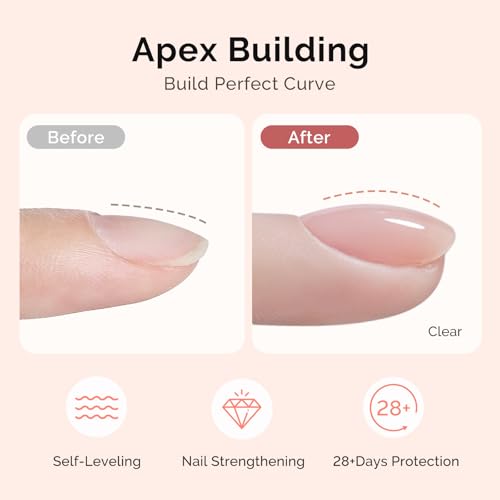 Image of MelodySusie Top Coat Builder Gel Base Coat No Wipe Glossy Set Long Lasting Shine Finish Soak Off UV LED Nail Lamp Nail Polish Art Design Manicure Kit Perfect Gifts for Women Girls 3 Pcs 15ml Clear