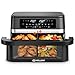 WELLENT 12L Dual Zone Airfryer XXL - 2950W Heißluftfritteuse 2 Kammern(6+6L) - Heissluftfritteuse Doppelkammer mit Sichtfenster, Match & Sync-Funktion, Schüttel-Erinnerung, Spülmaschinenfest