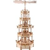  Richard Glässer Erzgebirgspyramide Christi Geburt 4-stöckig mit Spielwerk Stille Nacht 70cm Erzgebir