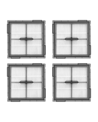 4-Pack Replacement HEPA Filters Compatible with Roborock Q10 S5/Q10 S5+/Q10 X5/Q10 X5+ Robot Vacuum Cleaner | Replacement Washable Filters | Canister Filter Accessories Kit Upright Filter