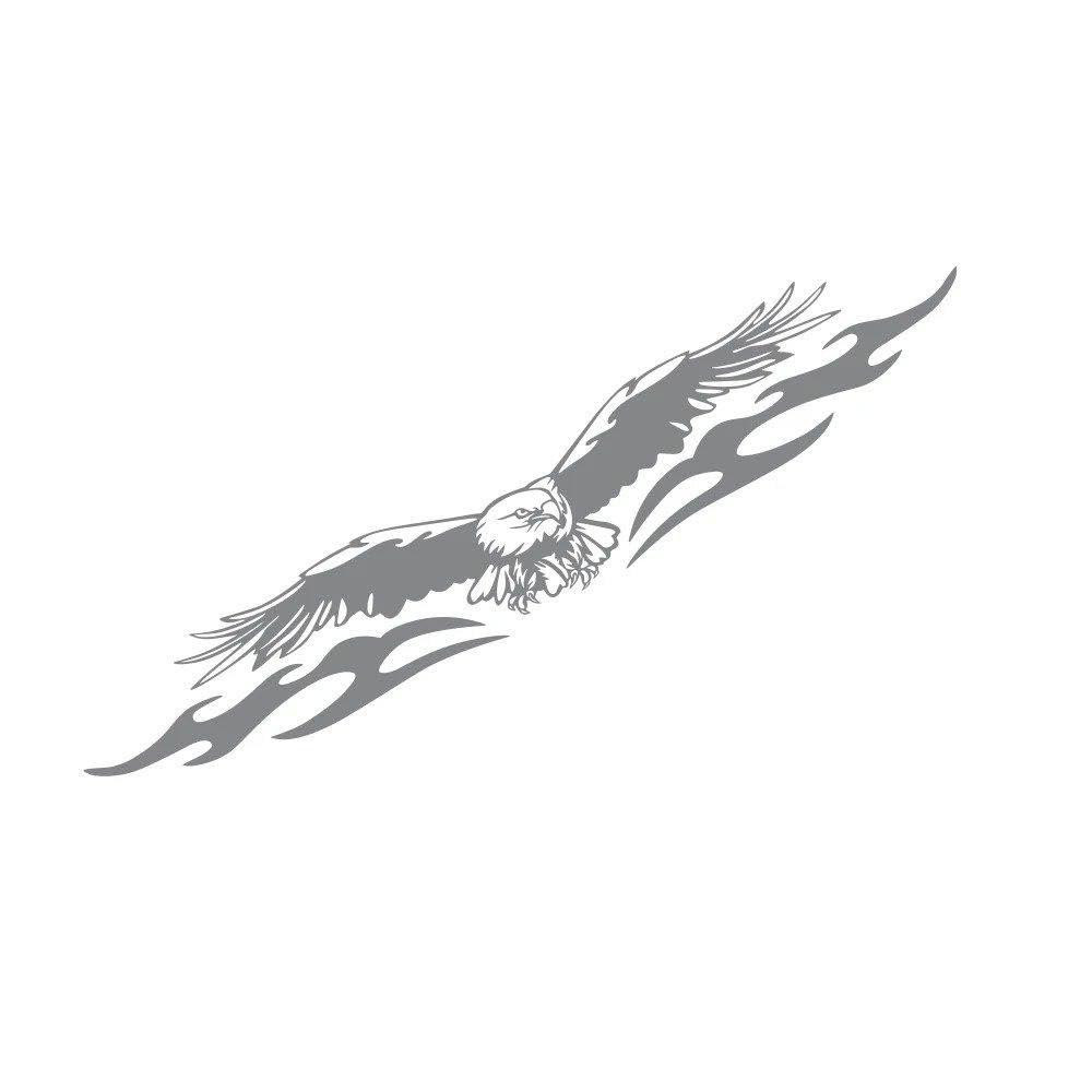 Dabhuoc Glossy Gray Car Windshield Stickers Automobile Truck Windscreen Eagle Shape Vinyl Cover Decor Decal(Glossy Gray)