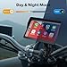 WonVon 5 Inch Motorcycle Carplay GPS Navigation System with Apple Carplay and Android Auto Portable Screen with Dual Bluetooth, Navigation, Siri, Google Assistant（Not Inchluded TPMS）