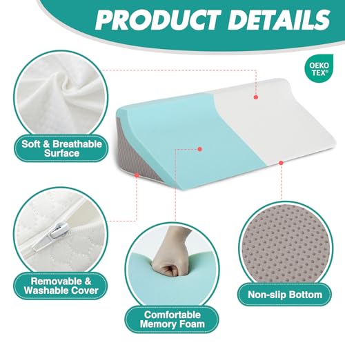 Bedluxe Wedge Pillow For Side Sleeping, Bed Wedge& Body Positioners, Back Pillow For Pregnancy thumb #3
